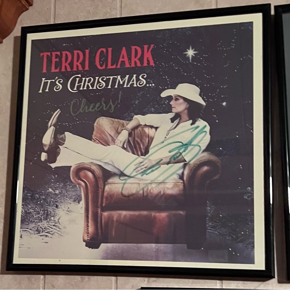 Framed, signed Terri Clark Album